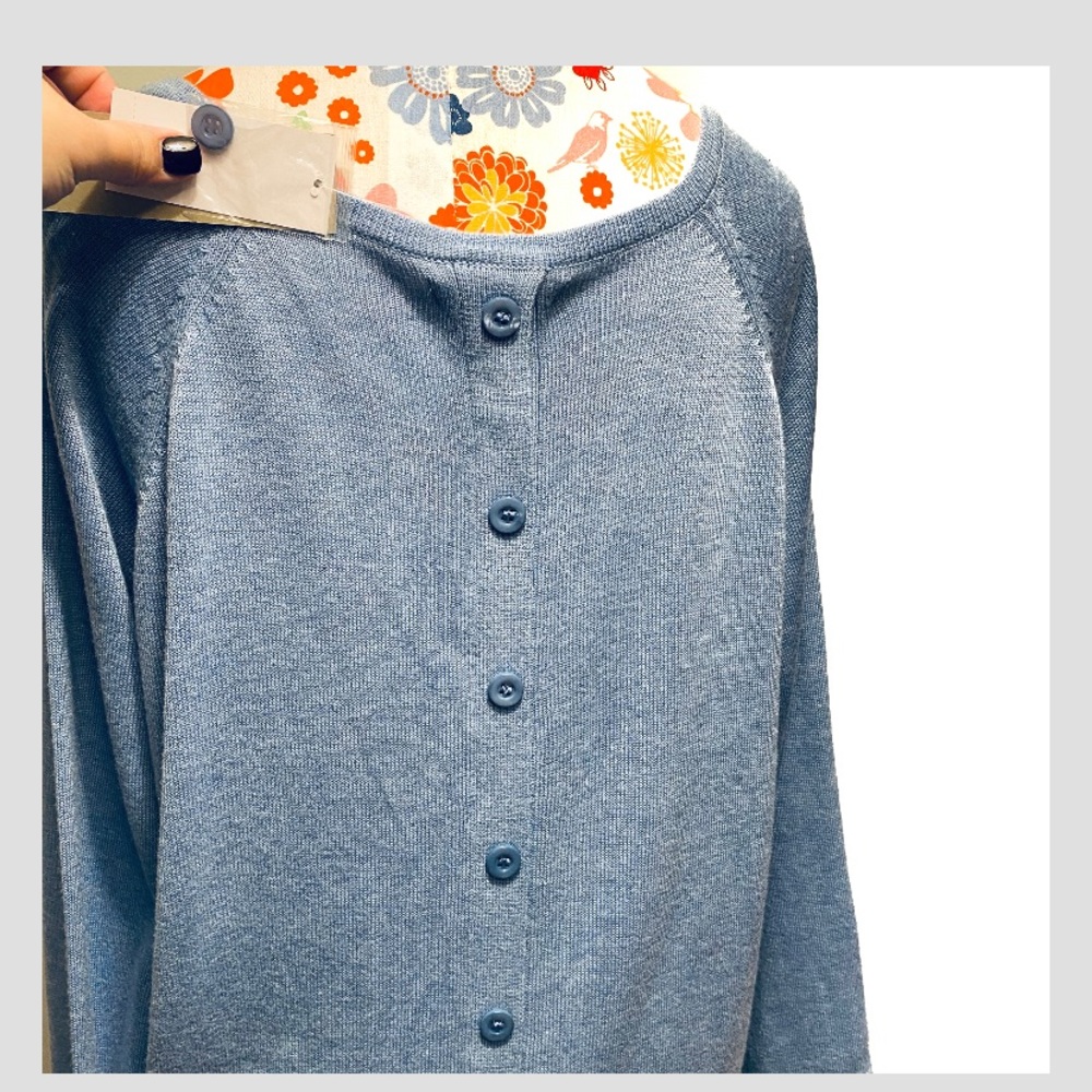 Joan Vass Button Back Boat Neck Top - Picture 3 of 6